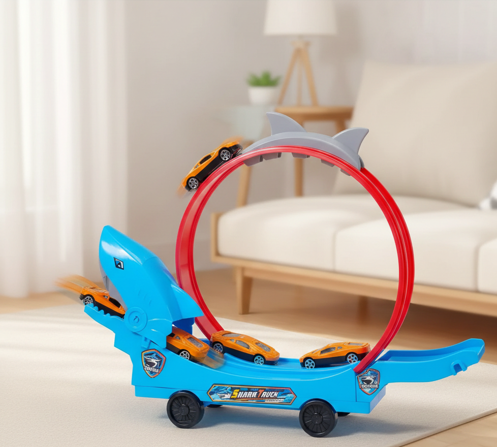 Dinosaurier Rennbahn-Set – Bauen, Rutschen & Rennen