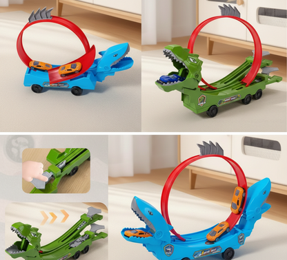 Dinosaurier Rennbahn-Set – Bauen, Rutschen & Rennen