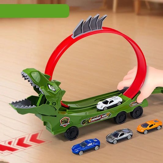 Dinosaurier Rennbahn-Set – Bauen, Rutschen & Rennen